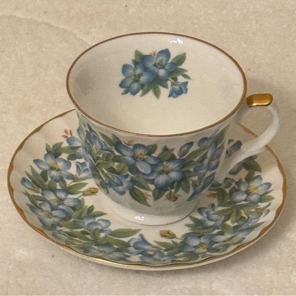 Crown Trent Staffordshire England Multi Colored Roses Cup & Saucer Set - Picture 3 of 4